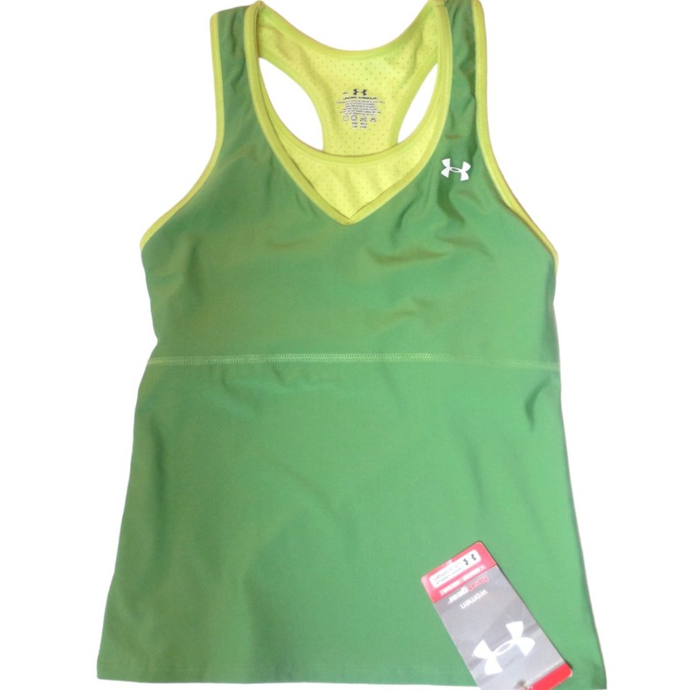 Under Armour Tank Top SM NWT green women's athletic wear HeatGear